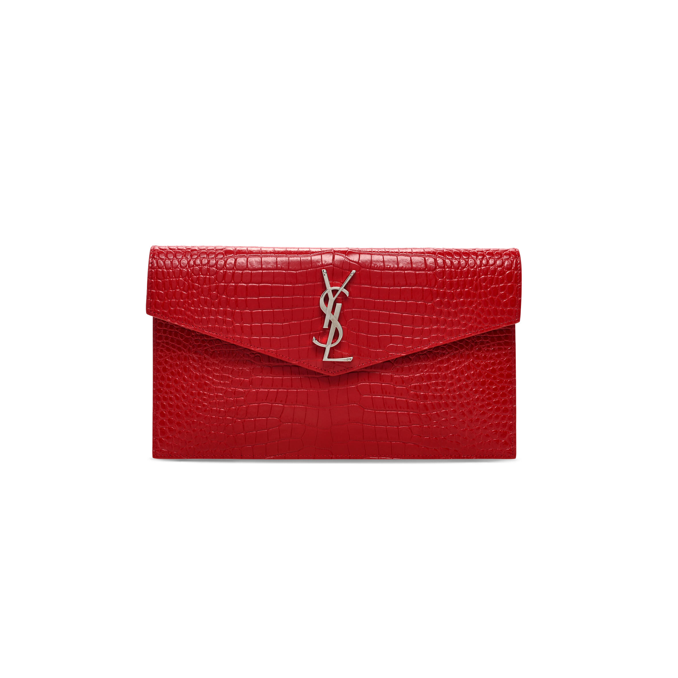 Y51 UPTOWN POUCH IN CROCODILE-EMBOSSED SHINY LEATHER 5657391523720 (27*16*2cm) Master Quality